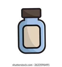 Small medicine bottle icon. Vector illustration