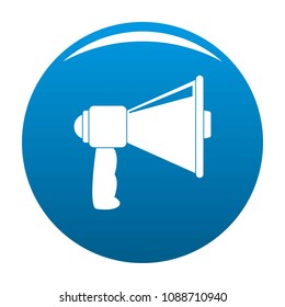 Small megaphone icon. Simple illustration of small megaphone vector icon for any design blue