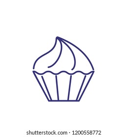 Small meringue line icon. Confectionary, mini, food. Dessert concept. Vector illustration can be used for topics like cookie, sweet, bakery 