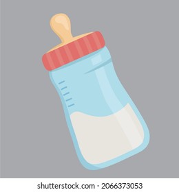 Small Milk Bottle vector illustration stock logo icon