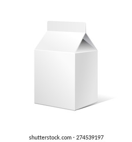 Small Milk Carton Packages Blank White. Ready For Your Design. Product Packing Vector EPS10 