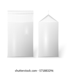 Small Milk Carton Packages Blank White. Ready For Your Design. Product Packing Vector EPS10