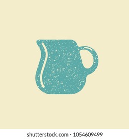 Small milk pitcher icon. Flat vector illustration