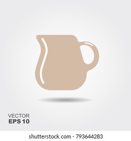 Small milk pitcher icon. Flat vector illustration