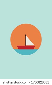 Small Mini Boat Illustration Poster
