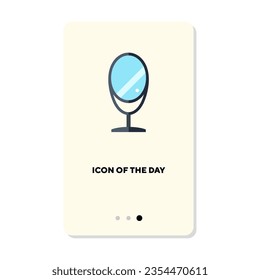 Small mirror for salon make-up flat vector icon. Fashionable accessory for young woman isolated vector illustration. Beauty, appearance and fashion concept for web design and apps
