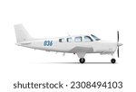 Small Modern Business Or Personal Airplane On Runway. EPS10 Vector