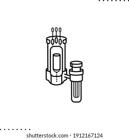 The Small Modular Reactor, Clean Energy Production Vector Icon In Outlines 