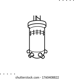 Small modular reactor vector icon in outlines