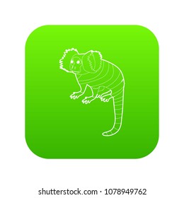 Small monkey icon green vector isolated on white background