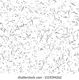 Small monochrome particles debris, dust, grunge. Vector illustration isolated light background.