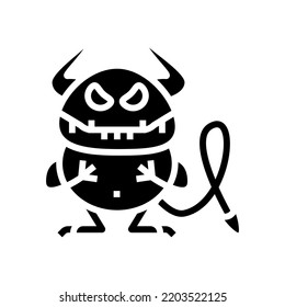 small monster glyph icon vector. small monster sign. isolated symbol illustration