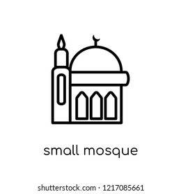 Small Mosque icon. Trendy modern flat linear vector Small Mosque icon on white background from thin line Religion collection, editable outline stroke vector illustration