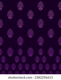 Small motif seamless pattern. Repeating element for printing on fabric. Cotton and textile. Creativity and art with violet abstract ornaments. Template and layout. Cartoon flat vector illustration