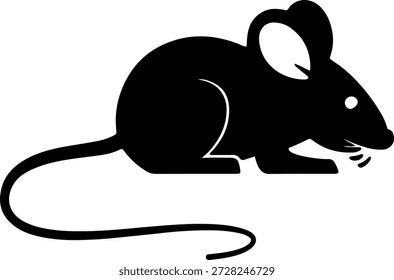 Pequeña silueta del ratón en posición sentada