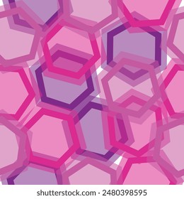 Small multicolored hexagons isolated on a dark blue background.  Colorful hexagons and black background. 