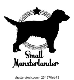 Small Munsterlander dog silhouette, dog, dog breeds,  vector, silhouette, logo design, animal, illustration, icon, sign, black, pet