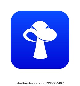 Small mushroom icon digital blue for any design isolated on white vector illustration