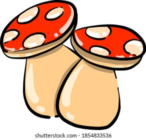 Small mushroom, illustration, vector on white background