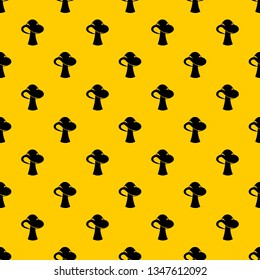 Small mushroom pattern seamless vector repeat geometric yellow for any design
