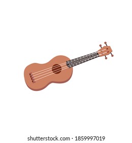 Small musical ukulele guitar. Vector isolated object