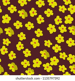 Small naive flowers seamless pattern. Chaotic order. Summer trendy floral background in liberty style. For textile, wallpaper, surface, print, gift wrap, scrapbooking, decoupage
