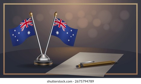 Bandeira nacional pequena da Austrália bandeira, Modelo banner vetor Ilustração