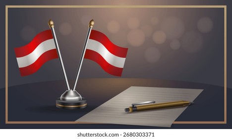 Bandeira nacional pequena da Áustria bandeira, Modelo banner vetor Ilustração