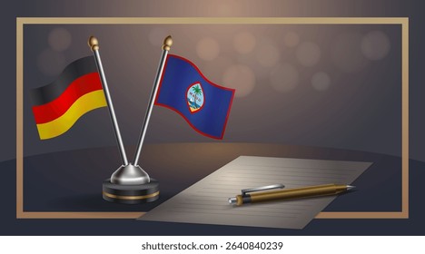 Small national flag of Germany and Guam flag Relation, Template banner vector Illustration