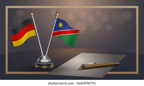Small national flag of Germany and Namibia flag Relation, Template banner vector Illustration