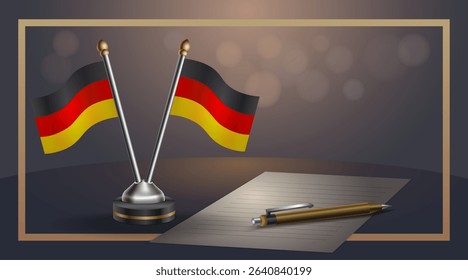 Small national flag of Germany flag Template banner vector Illustration
