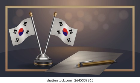 Bandeira nacional pequena da Coreia do Sul, Modelo banner vetor Ilustração