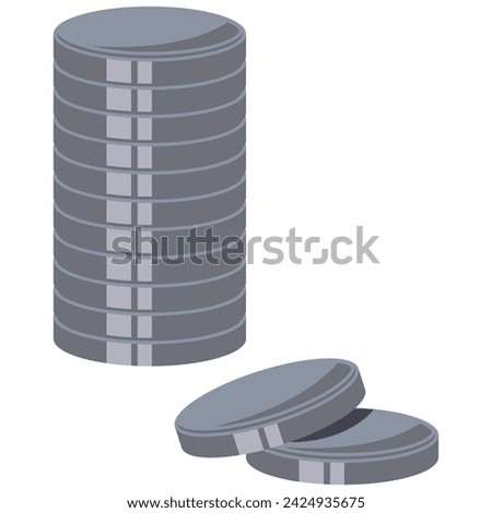 Small neodymium magnet vector cartoon illustration isolated on a white background.