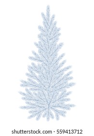 Small new year tree on white background.