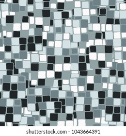 Small Not Accurate Squares Of Different Colors. Grunge, Seamless Pattern. A Cheerful Background. Optimistic Camouflage.