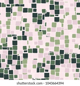 Small Not Accurate Squares Of Different Colors. Grunge, Seamless Pattern. A Cheerful Background. Optimistic Camouflage.