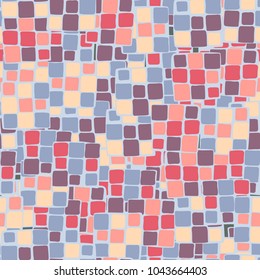 Small Not Accurate Squares Of Different Colors. Grunge, Seamless Pattern. A Cheerful Background. Optimistic Camouflage.