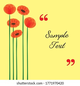 Small note design with flowers and space for text