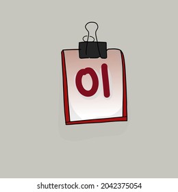 small note with number 01