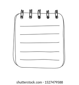 small notebook hand drawn line art cute vector illustration