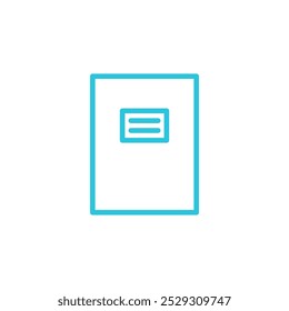 Small notebook icon. Memory book. Isolated on white background.