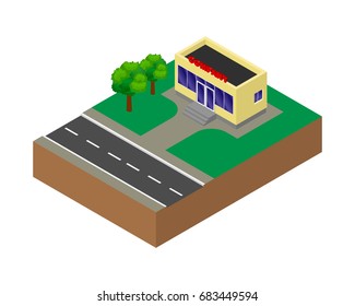 Small office building. Isometric.