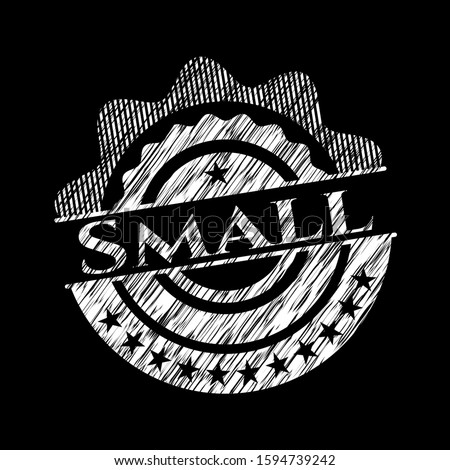 Small on blackboard. Vector Illustration. Detailed.