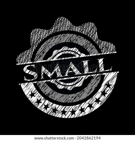 Small on blackboard. Vector Illustration. Detailed. 