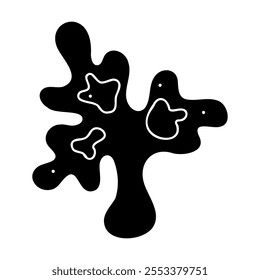 A small one coral in black and white colors. Doodles clip art for your projects. 