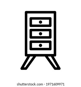 Small one line wardrobe icon with three nice drawers