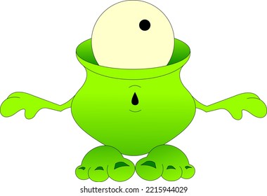 small one-eyed monster, green color