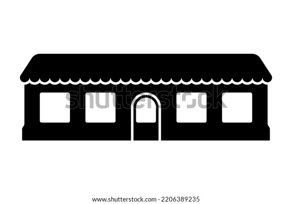 Small Onestory Building Icon Black Silhouette Stock Vector (Royalty ...