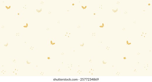 The Small Orange Butterflies Vintage Theme in Seamless Pattern. Suitable for use in premium stationery, fabric, or wallpapers.