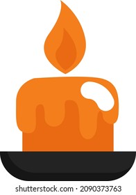 Small orange candle, illustration, vector, on a white background.